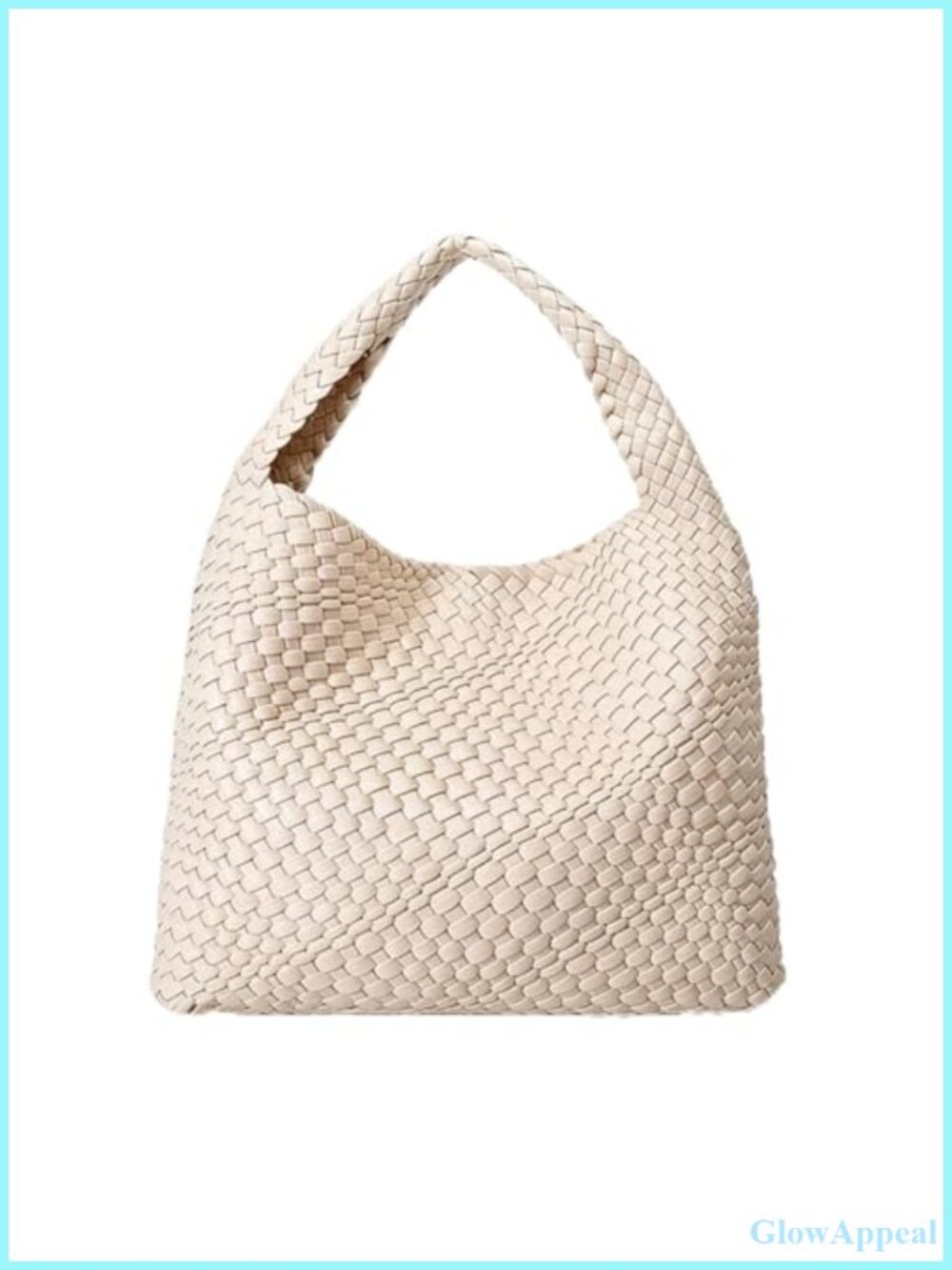 Woven Large Tote Bag Vegan Leather Travel Handbag Shoulder Purse